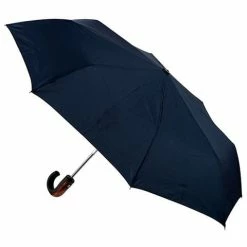 Clifton - Auto Open Auto Close Wooden Trim Umbrella Ink Navy