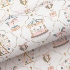 Vandoros - Wrapping Paper Carousel Pink/Blue 76cm X 2.5m