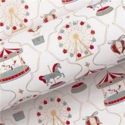 Vandoros - Wrapping Paper Carousel Red/Blue 76cm X 2.5m