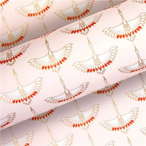 Vandoros - Uncoated Cranes Wrapping Paper Pink 76cm X 2.5cm 1 Vandoros - Uncoated Cranes Wrapping Paper Pink 76cm X 2.5cm