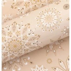 Vandoros - Wrapping Paper Snowflake Mandala Latte 76cm X 2.5m