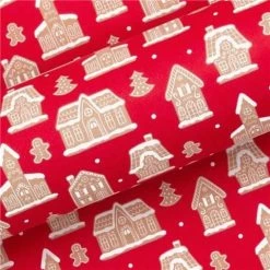 Vandoros - Wrapping Paper Gingerbread House Red 76cm X 2.5m
