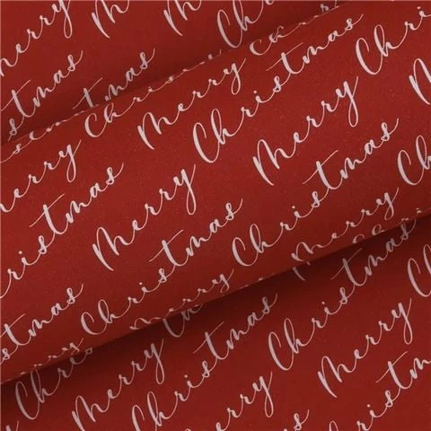 Vandoros - Wrapping Paper Uncoated Merry Christmas Script Red/White 76cm X 2.5m 1 Vandoros - Wrapping Paper Uncoated Merry Christmas Script Red/White 76cm X 2.5m