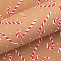 Vandoros - Wrapping Paper Candy Cane Ginger 76cm X 2.5m