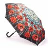 Galleria - Reverse Close Umbrella Stained Glass Poppies