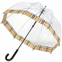 Clifton - Birdcage Umbrella Clifton Camel Tartan Print