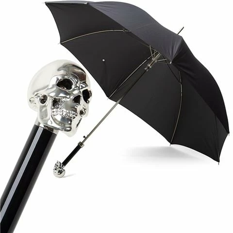 Pasotti - Umbrella Skull Silver Black 1 Pasotti - Umbrella Skull Silver Black