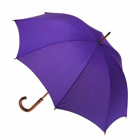 Clifton - Wood Shaft & Handle Umbrella Purple 1 Clifton - Wood Shaft & Handle Umbrella Purple