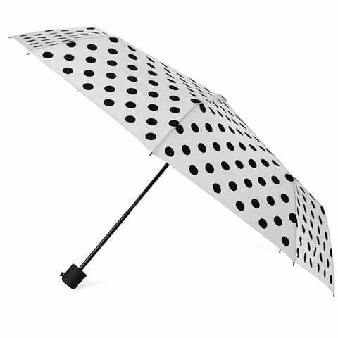 Clifton - Deluxe Mini Maxi White Umbrella Black Polka Dots 1 Clifton - Deluxe Mini Maxi White Umbrella Black Polka Dots