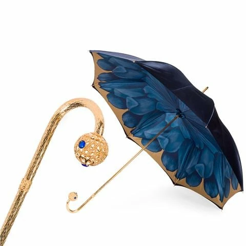 Pasotti - Umbrella Double Cloth Dahlia Navy 1 Pasotti - Umbrella Double Cloth Dahlia Navy