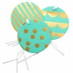 Vandoros - Party Gift Tag Turquoise/Gold Set 6pce