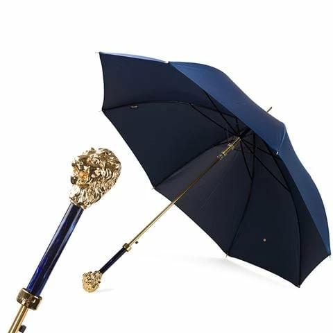 Pasotti - Umbrella Lion Golden Head Blue 1 Pasotti - Umbrella Lion Golden Head Blue