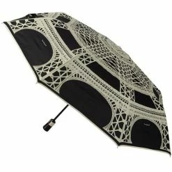 Guy De Jean - Eiffel Auto Folding Umbrella Black & Cream