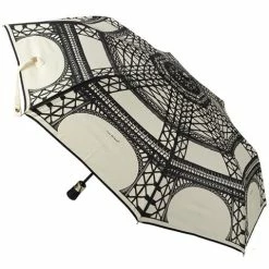 Guy De Jean - Eiffel Auto Folding Umbrella Cream & Black