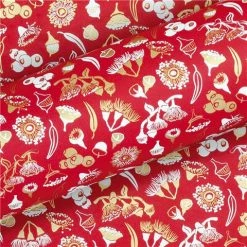Vandoros - Gumnuts Red/Gold Wrapping Paper 76cm X 2.5M