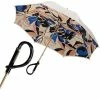 Pasotti - Umbrella Double Cloth Onde Black Curved Handle Cre