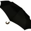 Clifton - MiniMaxi Automatic Black Umbrella W/ Wood Handle