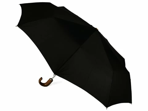 Clifton - MiniMaxi Automatic Black Umbrella W/ Wood Handle 1 Clifton - MiniMaxi Automatic Black Umbrella W/ Wood Handle