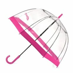 Clifton - Birdcage Umbrella With Border Pink