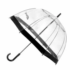 Clifton - Birdcage Umbrella With Border Black