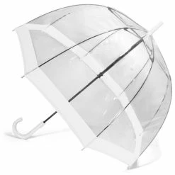 Clifton - Birdcage Umbrella With Border White