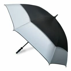 Clifton - Hurricane Black & Silver Golf Umbrella