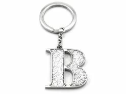 Whitehill - Silver Glitter Initial Keyring B