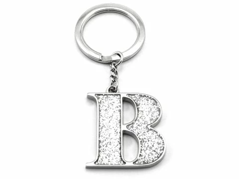 Whitehill - Silver Glitter Initial Keyring B 1 Whitehill - Silver Glitter Initial Keyring B
