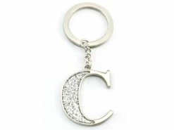 Whitehill - Silver Glitter Initial Keyring C