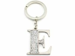 Whitehill - Silver Glitter Initial Keyring E