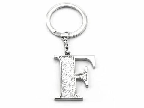 Whitehill - Silver Glitter Initial Keyring F 1 Whitehill - Silver Glitter Initial Keyring F