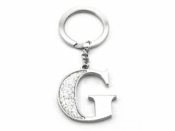 Whitehill - Silver Glitter Initial Keyring G