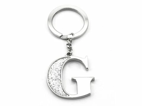 Whitehill - Silver Glitter Initial Keyring G 1 Whitehill - Silver Glitter Initial Keyring G