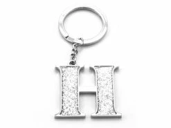 Whitehill - Silver Glitter Initial Keyring H