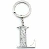 Whitehill - Silver Glitter Initial Keyring L