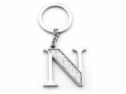 Whitehill - Silver Glitter Initial Keyring N
