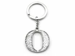 Whitehill - Silver Glitter Initial Keyring O
