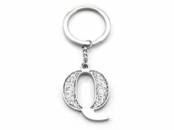Whitehill - Silver Glitter Initial Keyring Q
