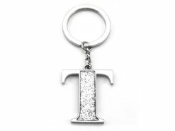 Whitehill - Silver Glitter Initial Keyring T