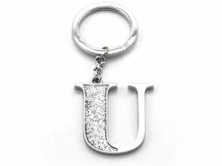 Whitehill - Silver Glitter Initial Keyring U