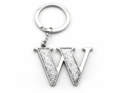 Whitehill - Silver Glitter Initial Keyring W