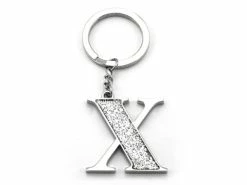 Whitehill - Silver Glitter Initial Keyring X