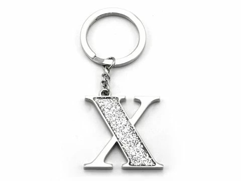 Whitehill - Silver Glitter Initial Keyring X 1 Whitehill - Silver Glitter Initial Keyring X