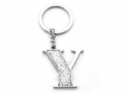 Whitehill - Silver Glitter Initial Keyring Y