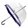 Clifton - Birdcage Umbrella With Border Navy